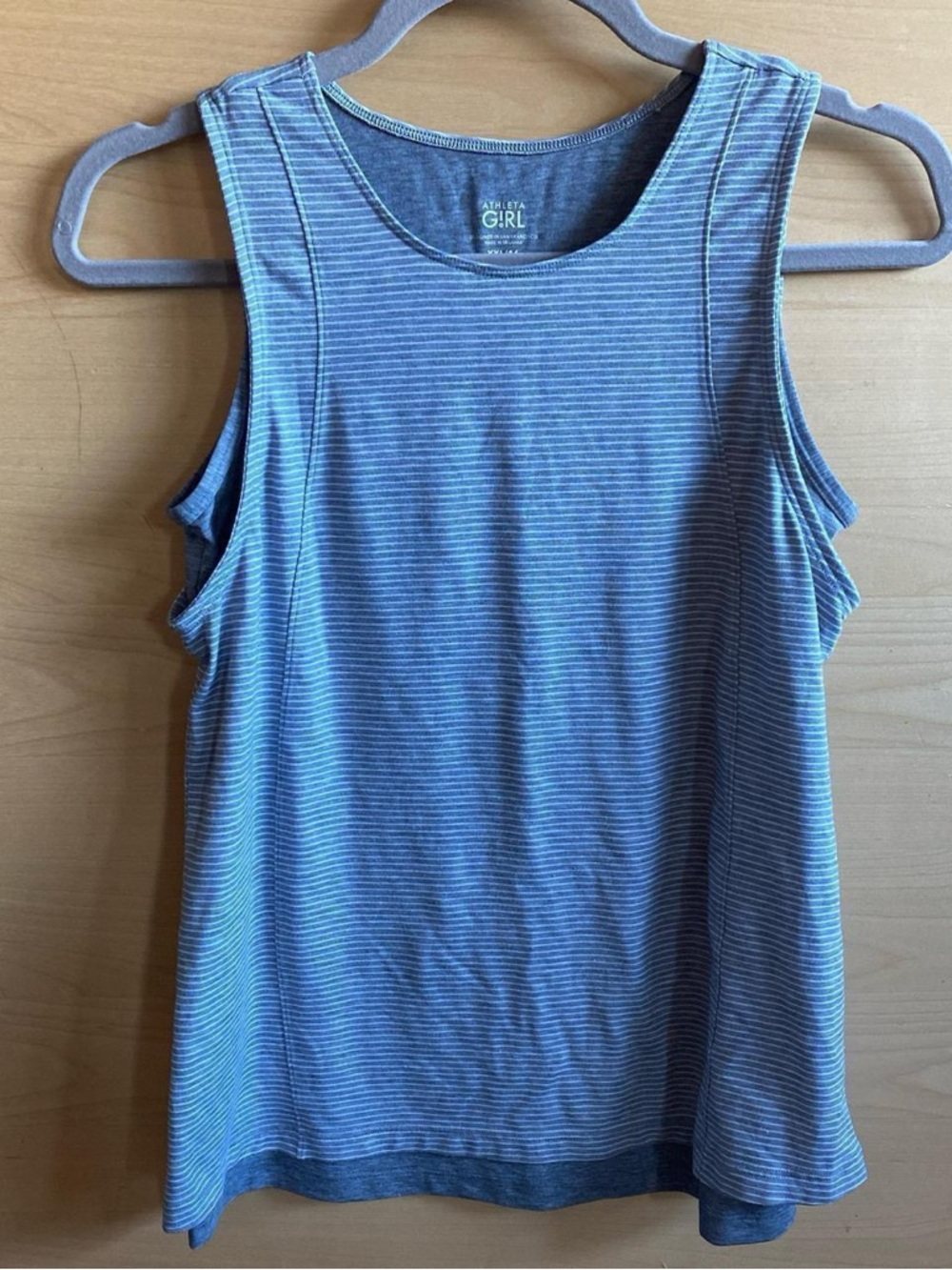 Athleta Grey Heathered Stripe Tank